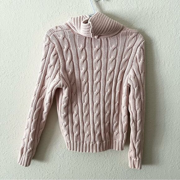 Lauren Ralph Lauren Womens Pink Toggle Zip Jacket Cardigan Hood 100% Cotton Sz L - Picture 5 of 5